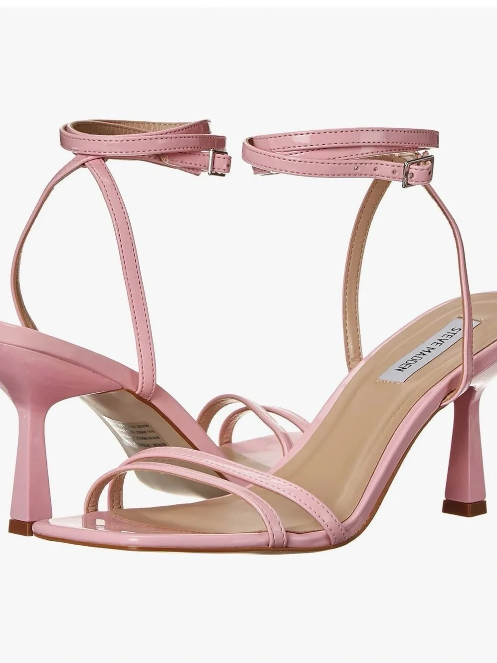Steve Madden Kyrah Pink Strappy Square-Toe Heels
